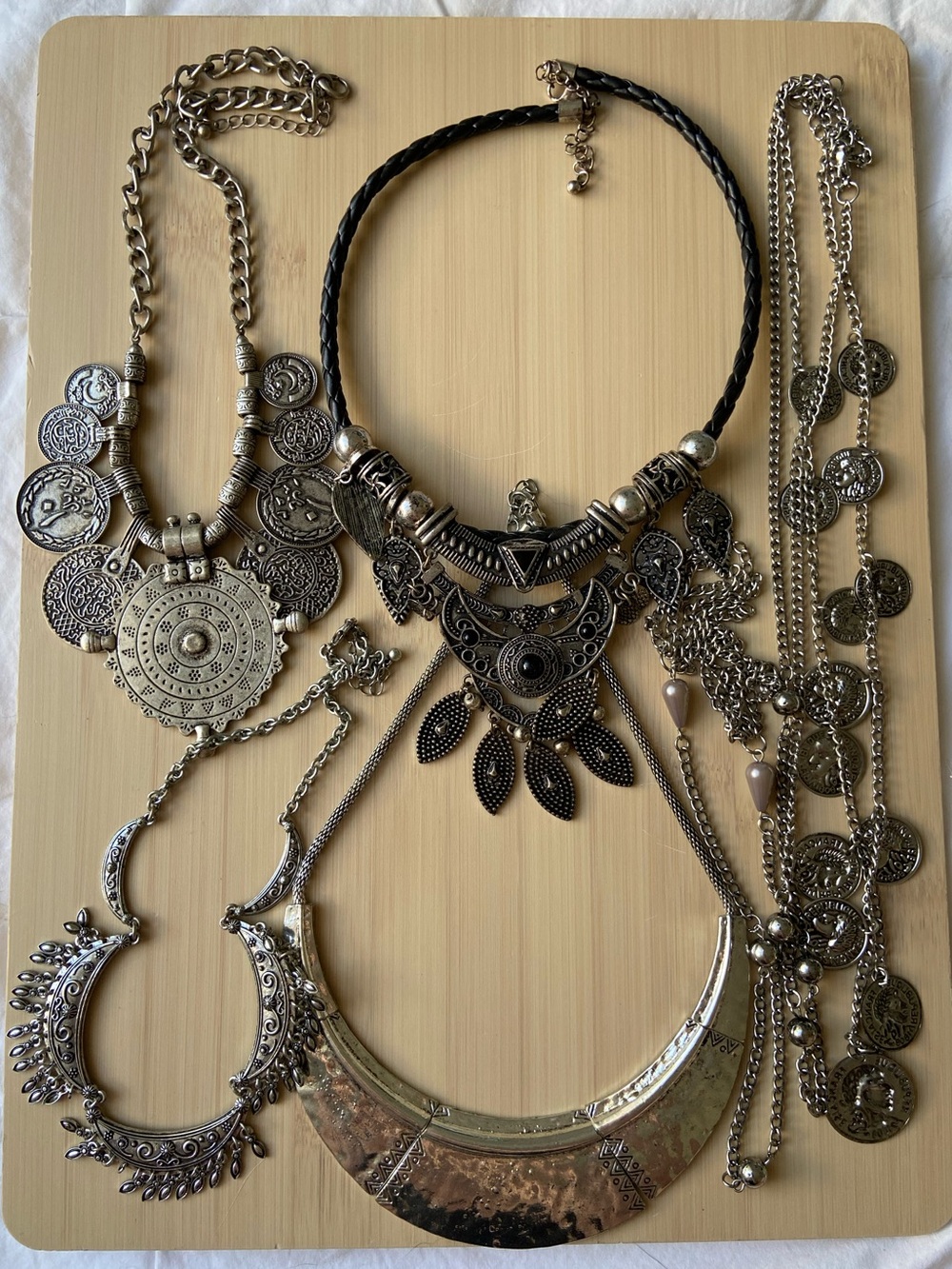 Lot of Sliver Bohemian Necklaces